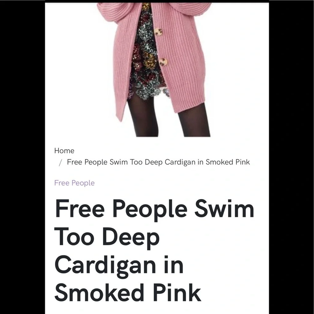 NWT Free People Swim Too Deep Cardi Size XS, S, M, or L Smoked Pink